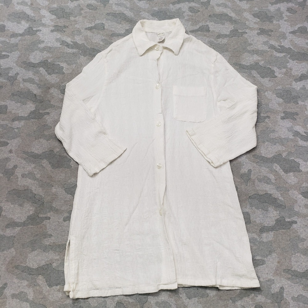 Orvis Top Womens Small‎ White Pockets Long Sleeve Button-Up